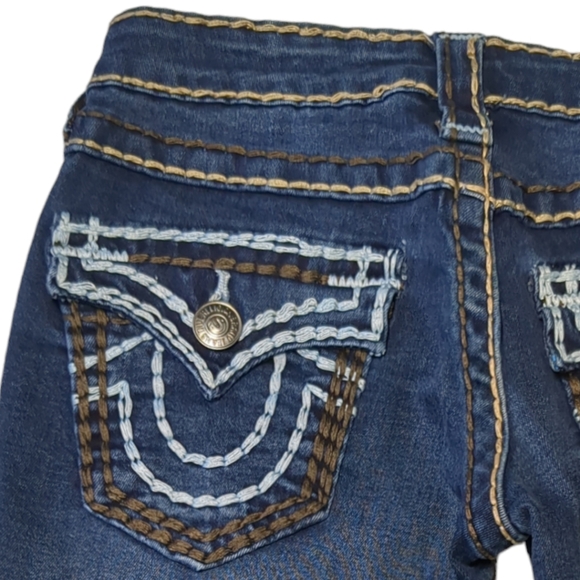 True Religion Joey Luxury Blue Denim capris Size 28 - Picture 14 of 16
